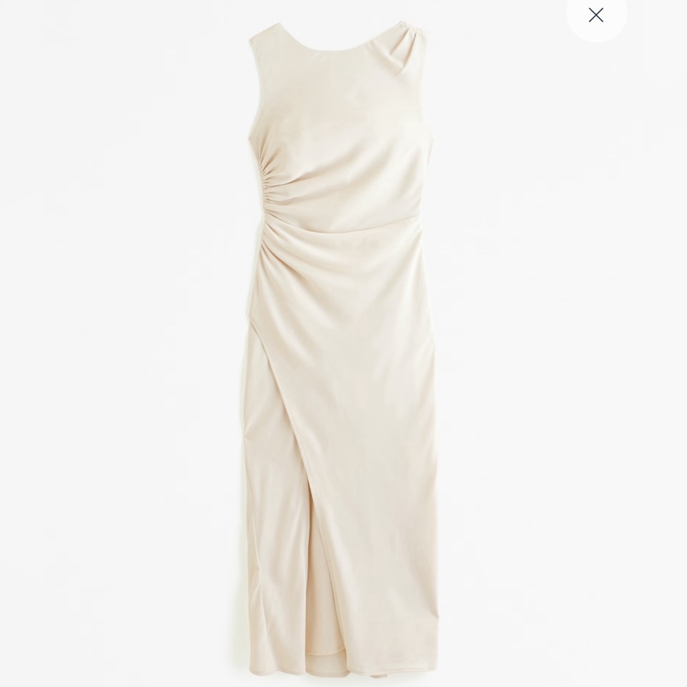 Abercrombie Draped High-Neck Shell Midi Dress